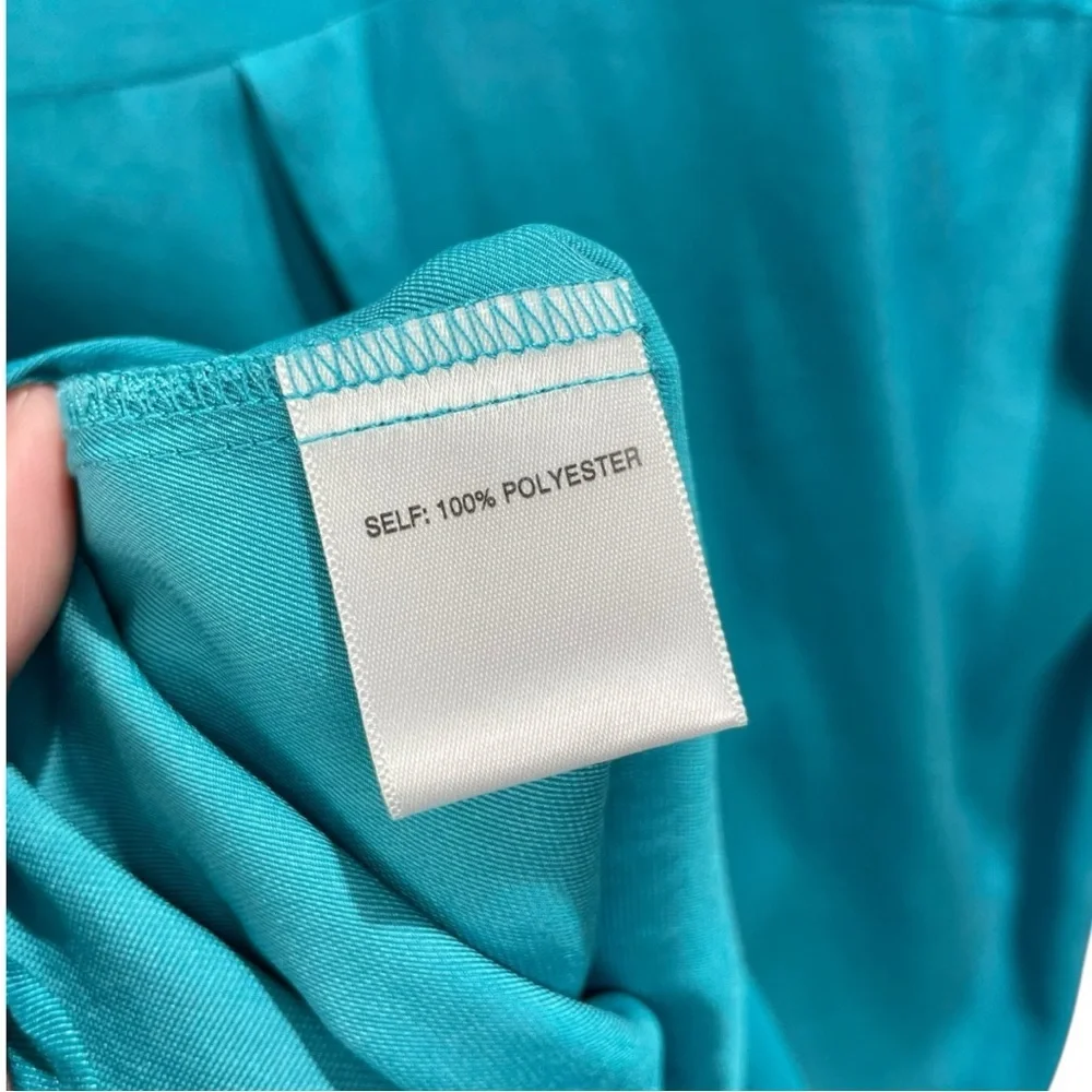 Rose & Olive Teal Blue Short Sleeve Safari Blouse Size S - Picture 7 of 7